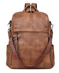 FADEON Backpack Purse for Women, Designer Ladies Vegan Leather Shoulder Bag, Fashion Roomly Travel Backpack Purses