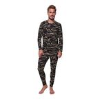 Men Thermal Performance Underwear Set by Outland; Base Layer; Soft Fleece; Warm Long Sleeve Shirt and Long Johns (Camouflage, 3X-Large)