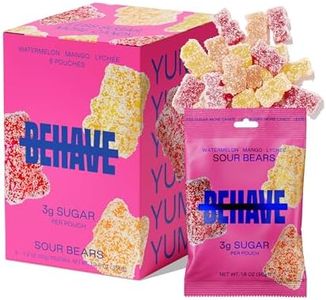 BEHAVE Low Sugar Gummy Candy (Sour Bears 6-Pack) | Keto, Diabetic Friendly, High Fiber, Gluten-Free & Non-GMO