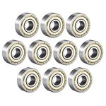 sourcing map 606ZZ Deep Groove Ball Bearing Double Shield 606-2Z 80016 6mm x 17mm x 6mm High Carbon Steel Z1 Bearings (Pack of 10)