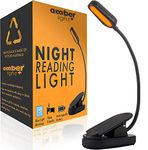 Book Light by Amber Light +. Blue Light Blocking. Giftable Night Reading Light. Rechargeable. 1600K Warm Color for Reading in Bed at Night. Thoughtful Gift for Book Readers and Night Time Workers.