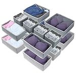 Cyfaza 16 Pack Sock Underwear Organizer Dresser Drawer Organizer Fabric Foldable Dividers Closet Organizers and Storage Boxes for Clothes, Underwear, Bras, Lingerie, Socks