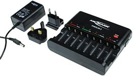 ANSMANN Powerline 8 battery charger with UK & EU Plugs and LED lights