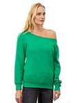 Awkward Styles-Unisex Adult Off The Shoulder Tops Sexy Slouchy Casual Oversized Sweater Sweatshirt X Large Green