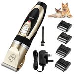 Electric Dog Clippers, Cordless Dog Trimmer Low Noise | Pet Grooming Kit Rechargeable & Fast Charging Dog Grooming Clippers with 4 Combs | Professional Cat Hair Trimmer for Dogs Cats Horses, Green