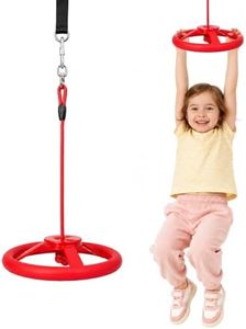 nets Tribe Ninja Twister Swing Spins Set – 360° Steering Wheel Design Slackline Attachments for Backyard, Swing Set Accessories with Stainless Steel Swivel, Non-Slip Grip, 220 lbs
