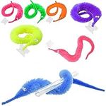 D.A.Y. Republic 2 Rainbow Magic Twisty Wiggly Worms - Fuzzy Toys Plush Stress Relief Fidget Fiddle Toys (2pk Random Coloured)