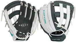 EASTON Ghost Flex Youth Softball/Tee Ball Glove, 11", RHT Grey/White/Mint Green, Arched H Web, GFY11MG