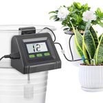 Automatic Watering System, Plant Self Watering System Automatic Drip Irrigation Kit with Timer, Automatic Plant Waterer Adjustable Watering Frequency, LED Display, Powered by 5V USB or Battery