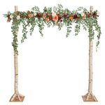 Ling's Moment 6.5FT Backdrop Flower Garland Decorations, Fall Artificial Wedding Arch Flowers, Orange Ceremony Reception Hanging Eucalyptus Rose Arbor Arrangement Outdoor Party Floral Swag