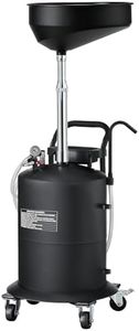 Cityeagle 18.5 Gallon Industrial Fluid Drain Tank, Oil Drain Extractor, Portable Pneumatic Waste Oil Drain Container with Wheels, Adjustable Funnel Height