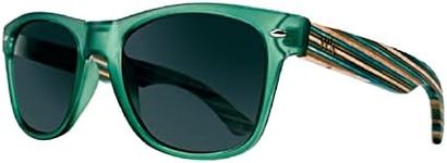 TRIBAL EARTH Wood Sunglasses Polarised for Men and Women with UV Protection | Polarised Lens | Dark Green | Foldable Carry Case | Sport | Driving | Fishing | Golf