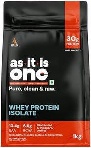AS-IT-IS ONE Whey Protein Isolate - 1kg Unflavoured, 30g Protein per Serve. Pure, Clean & Raw, No Amino Spiking