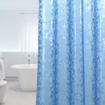 WELTRXE Shower Curtains EVA Waterproof Bathroom Curtain Liner 3D Effect Blue Pebble Heavy Duty Shower Curtain with 3 Magnets, Mould Proof Mildew Resistant Bath Curtains with 12 Hooks, 183 x 183 cm