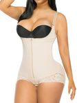 YIANNA Shapewear for Women Tummy Control Fajas Colombianas Open Bust Body Shaper Slimmer Bodysuit Beige,YA7200-Beige-L