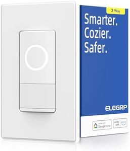 ELEGRP Smart Motion Sensor Switch, 2.4GHz Wi-Fi 3 Way Light Switch Compatible with Alexa & Google Assistant, APP Remote Control, Neutral Wire Required, UL Certified, No Hub Required (White, 1 Pack)