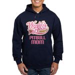 CafePress Pitbull Mom Hoodie (dark) Men's Dark Hooded Sweatshirt Hoodie Navy