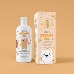 Tidy Sleep Kubo's Baby Massage Sesame Oil | 100% Natural Cold Press| Natural & Safe For Babies (300ML)