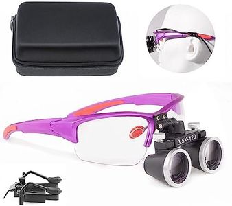 ORILAO Loupes 2.5X 3.5X Magnification Binocular Magnifier Optical Glass Lens (3.5X, Purple)