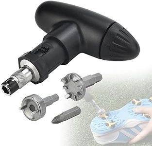 FIGFYOU Golf Shoe Spikes Wrench Golf Shoe Key Rustproof Golf Shoe Spike Remover Golf Spike Wrench with Plastic Handle Golf Shoe Plates Ratchet for Golf Accessories (Black)