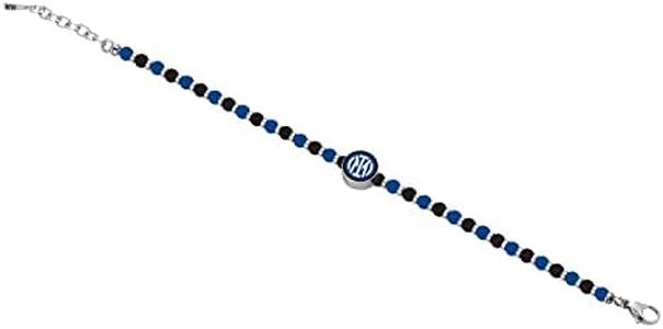 Inter Unisex-Adult Bracciale, Nero Blu Acciaio, Taglia Unica