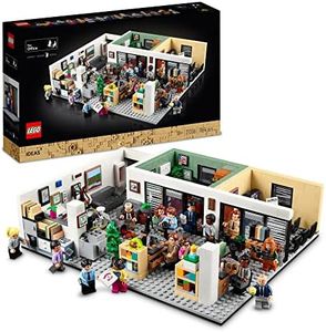 LEGO® Ideas The Office 21336 Building Kit; Display Model for Adults, Featuring a Brick-Built Section of Dunder Mifflin’s Scranton Branch from The Hit US Mockumentary, Plus 15 Minifigures and a Cat