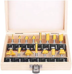 KOWOOD Router Bits Set of 15 Pieces 1/4 Inch Woodwork Tools for Beginners