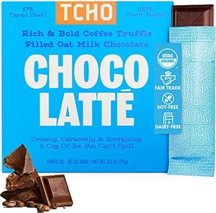 TCHO Choco Latte Oat Milk Chocolate Bars (1 pack) | 100% Plant Based, Organic & Fair Trade, | Non GMO, Non-Dairy, Vegan Chocolate, Soy Free (2.5oz each)