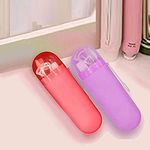 Sukhrup Plastic Toothbrush Container Capsule Shape For Travel Tooth Brush Cap,Caps,Cover,Covers,Cases,Home & Outdoor Toothpaste Holder Bottle Travelling Storage Box (Multicolor,Pack Of 2)