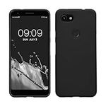 kwmobile Case Compatible with Google Pixel 3a Case - Soft Slim Protective TPU Silicone Cover - Black Matte