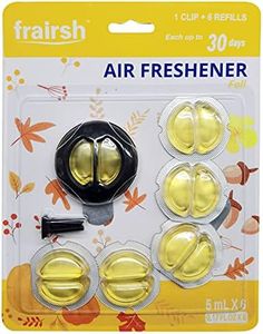 Frairsh Car Air Fresheners Vent Clips, Car Scents Air Freshener Pack of 6, Fall Car Fresheners up to 180 Days Long Lasting, Odor Eliminator, Car Smell, Aromatizante Para Carro