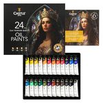 Castle Art Supplies 24 x 12ml Oil Paint Set | New Improved Formula | Great Value Set for Adult Artists, Beginners and Advanced | Vibrant Variety of Smooth-to-use Oil Paints (New)