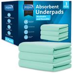 New Inspire Washable and Reusable Incontinence Bed Pads | 3 Pack Waterproof Mattress Pad Chux Pads | Bed Pads for Incontinence Washable | Waterproof Bed Pads 3 Pack (24" x 36" 3 Pack)