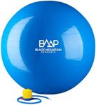 Black Mountain Strength Exercise Stability 2000 Lbs Gym Ball with Pump, Blue, 65cm Diameter