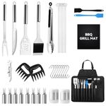 Homzenify 36PCS Grill Accessories BBQ Tool Sets - Stainless Steel Grilling Accessories Barbecue BBQ Accessories Stainless Steel Spatula for Barbecue Camping Kitchen