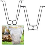 2PCS Multi-Purpose Metal Trash Bag Holder Stand 30-45 Gallon Leaf Garbage Frame Holds Leaves Bags Rack Holders for Outdoor Yard Camping Garden Lawn Party Gardening Parties Supplies