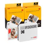 KODAK Mini 3 Retro 4PASS Portable Photo Printer (3x3 inches) + 68 Sheets Bundle, White