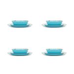 Fox Run 48791 Melamine Dinnerware Set Dishes, Teal