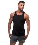 Jed North Men's DRI-FIT Microfiber Bodybuilding Stringer Tank Top Y-Back Racerback Black