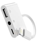 Lightning to 3.5mm Headphone Jack USB Charger Cable Dongle for Iphone Adapter(3in1)AUX Audio OTG for 13 12 11 Pro Max Xr X 8 7plus Apple Ipad Camera Memory Stick Flash Drive Card Reader Mouse Keyboard