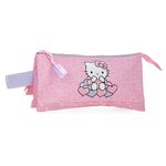 Hello Kitty Hearts & Dots, School Bag, Shoulder Bag, Made of Polyester, Pink, Triple Case