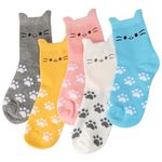 Women Cat Socks for Women Teen Girls Ladies - Funny Cute Unique Birthday Mothers Day Easter Gifts for Daughter Mom Animal Cotton Socks -Gifts Ideas for Cat Lovers Christmas Stocking Stuffers(5 pairs)