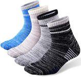 Men's Hiking Walking Socks, FEIDEER 4 pack Wicking Cushioned Outdoor Recreation Crew Socks (TJ-2-4MS18104-L)