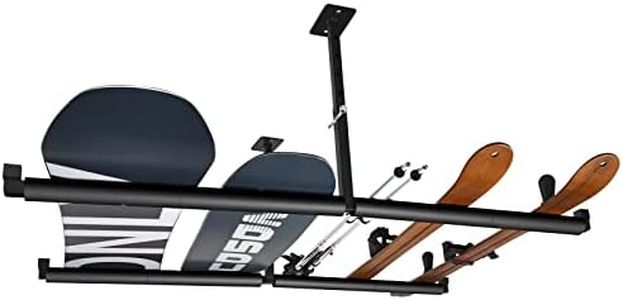 DACK Snowboard Ceiling Storage Rack, 10-18 Inch Adjustable Ski Rack, with Double SUP Longboard Kayaks Hanger, 80lbs Per Side Overhead Mount for Garage and Indoor