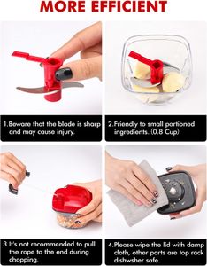 Geedel Manual Food Chopper – Hand Pull Vegetable & Onion Dicer, 200ml
