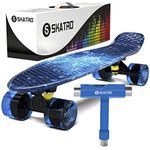 Mini Cruiser Skateboard. 22x6inch Retro Style Plastic Board Comes Complete