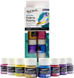MONT MARTE Pintura para Tela Metálica | 8 pcs x 20ml | Pinturas Textiles Permanentes – Colores Brillantes para Ropa, Bolsos y Todos los Tejidos