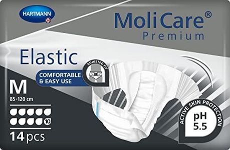 MoliCare Premium Elastic: pannoloni per l'incontinenza severa, per donne e uomini; 10 gocce, taglia M (circonferenza vita 85-120 cm), 14 pezzi