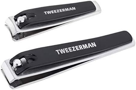 TWEEZERMAN Coupe-ongles Combo Clipper Set (2 pièces, Coupe précise des ongles des doigts et des pieds, Fort pour les ongles forts), noir