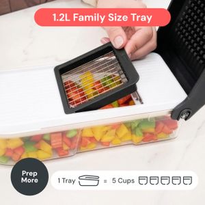 6-in-1 Vegetable Chopper – White Multi-Function Food Dicer Slicer